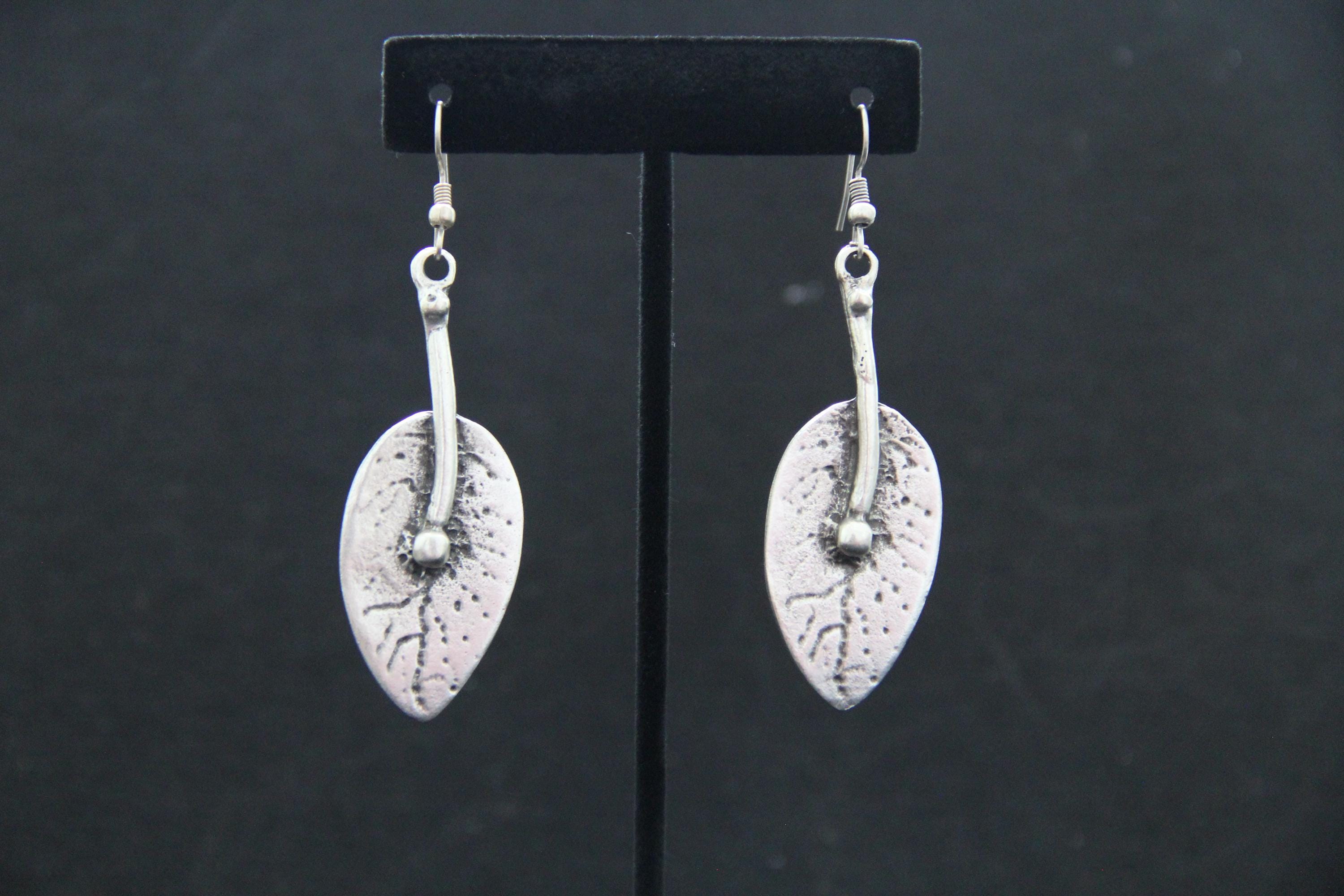 Silver Leaf Dangle Bohemian Earring