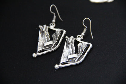 Triangle Handmade Silver Chinky Earring
