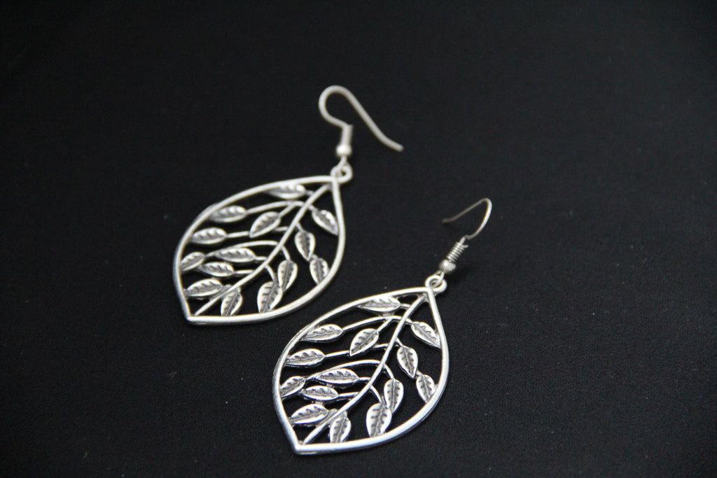 Silver Dangle Spring Inspired Large Earring