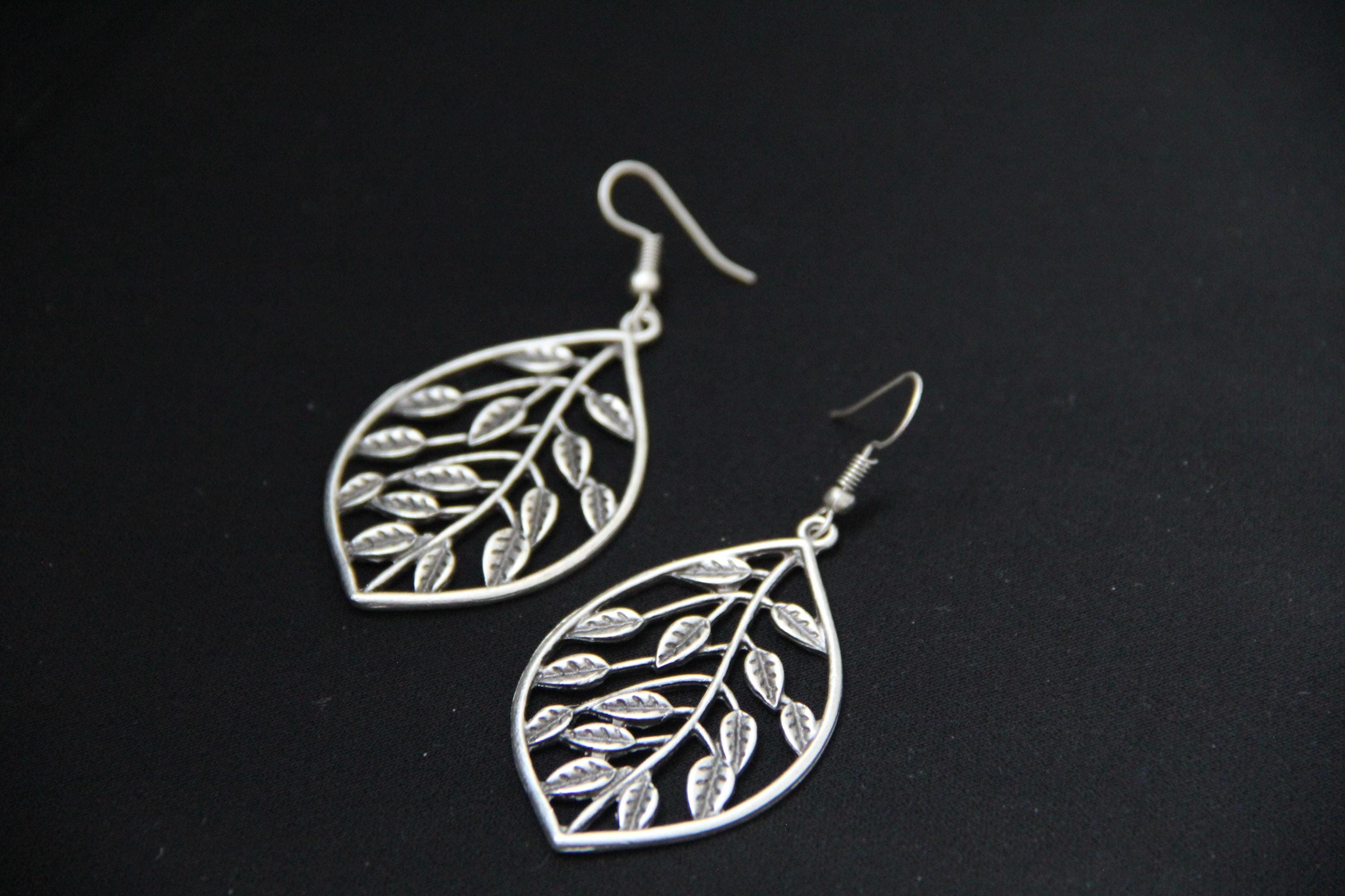 Silver Dangle Spring Inspired Large Earring