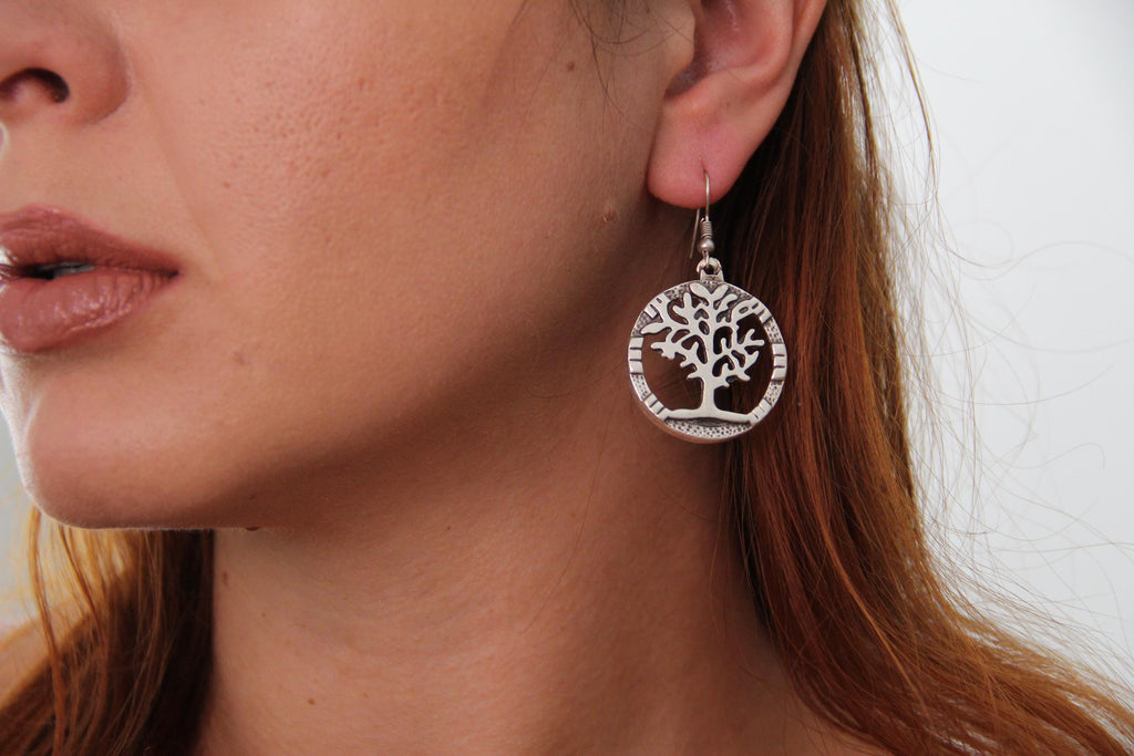 Family Tree Silver Earring