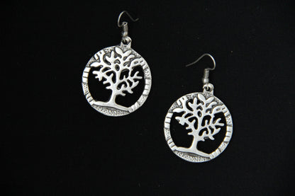 Family Tree Silver Earring