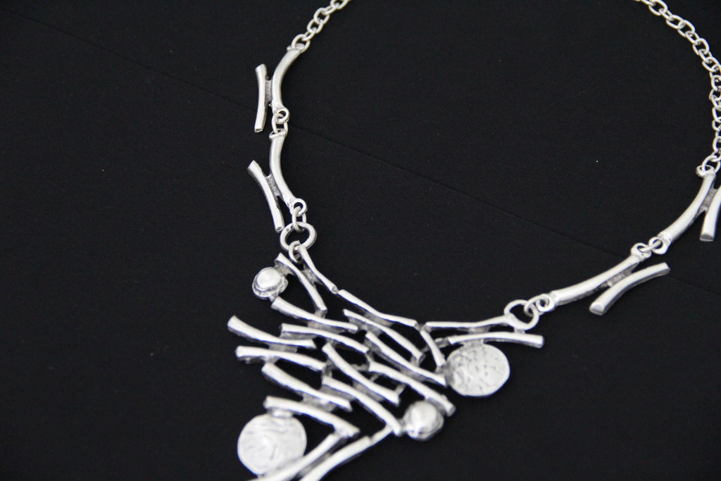 Abstract Geometric Handmade Statement Necklace