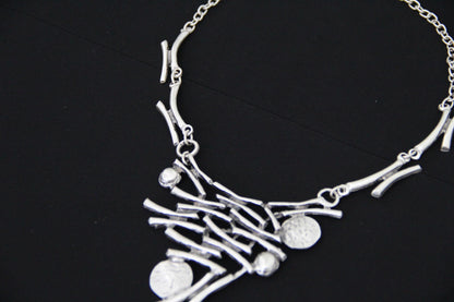 Abstract Geometric Handmade Statement Necklace