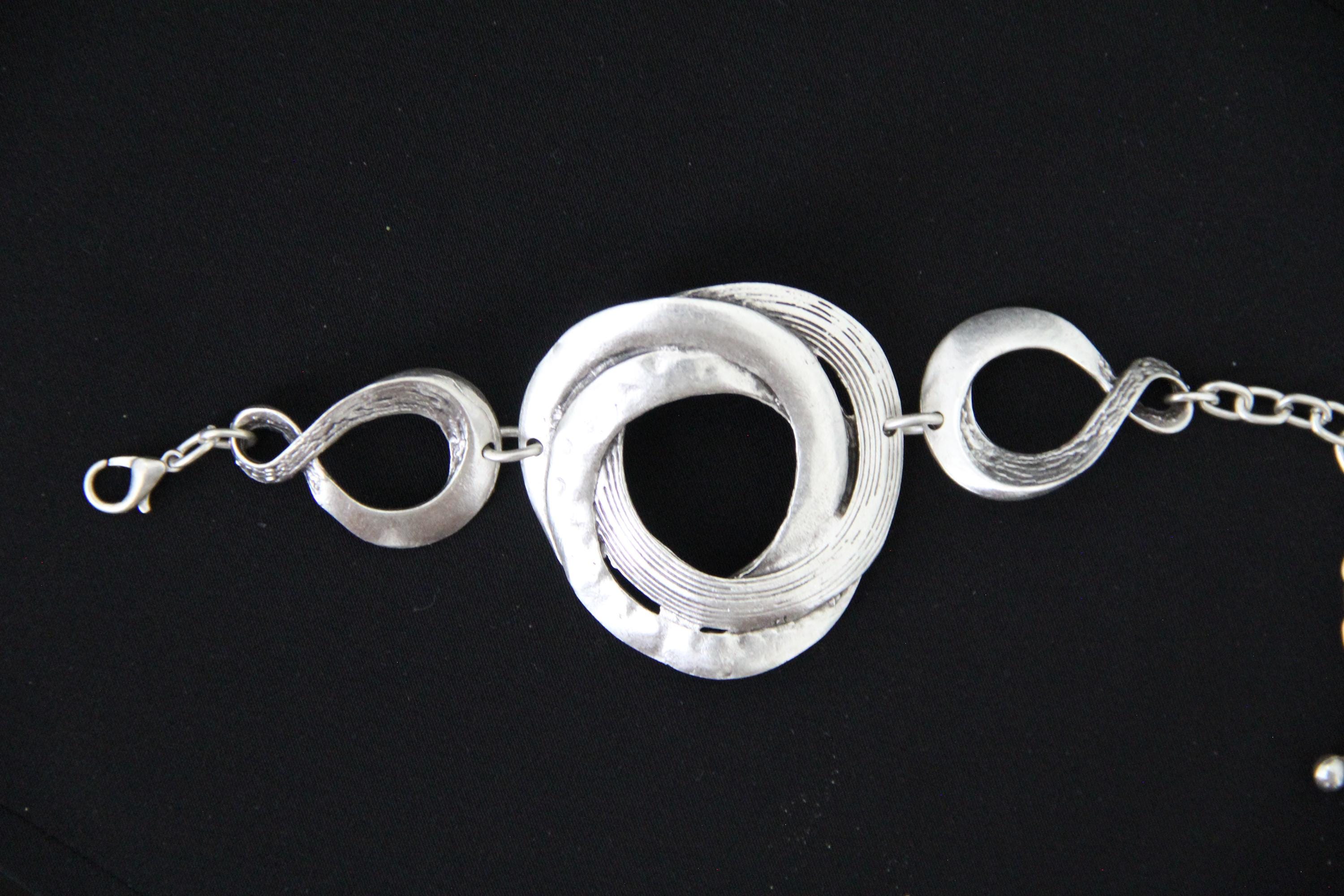 Eternity Boho Hammered Statement Bracelet