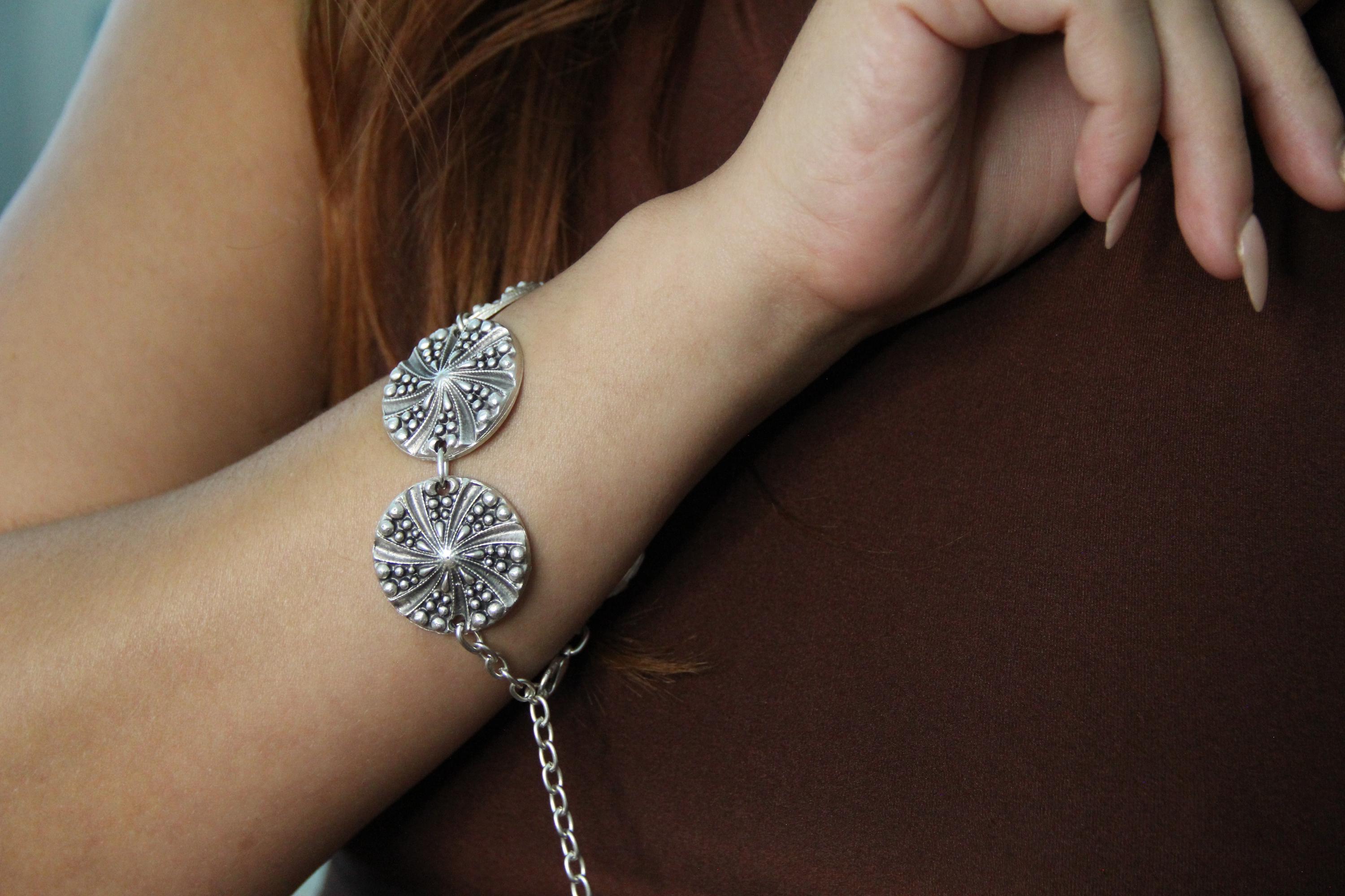 Hammered Statement Bracelet Ethnic Hammered Unique Design