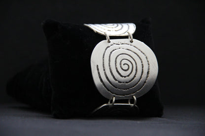 Boho Style Engraved Silver Bracelet