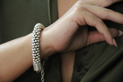Beaded Silver Bracelet