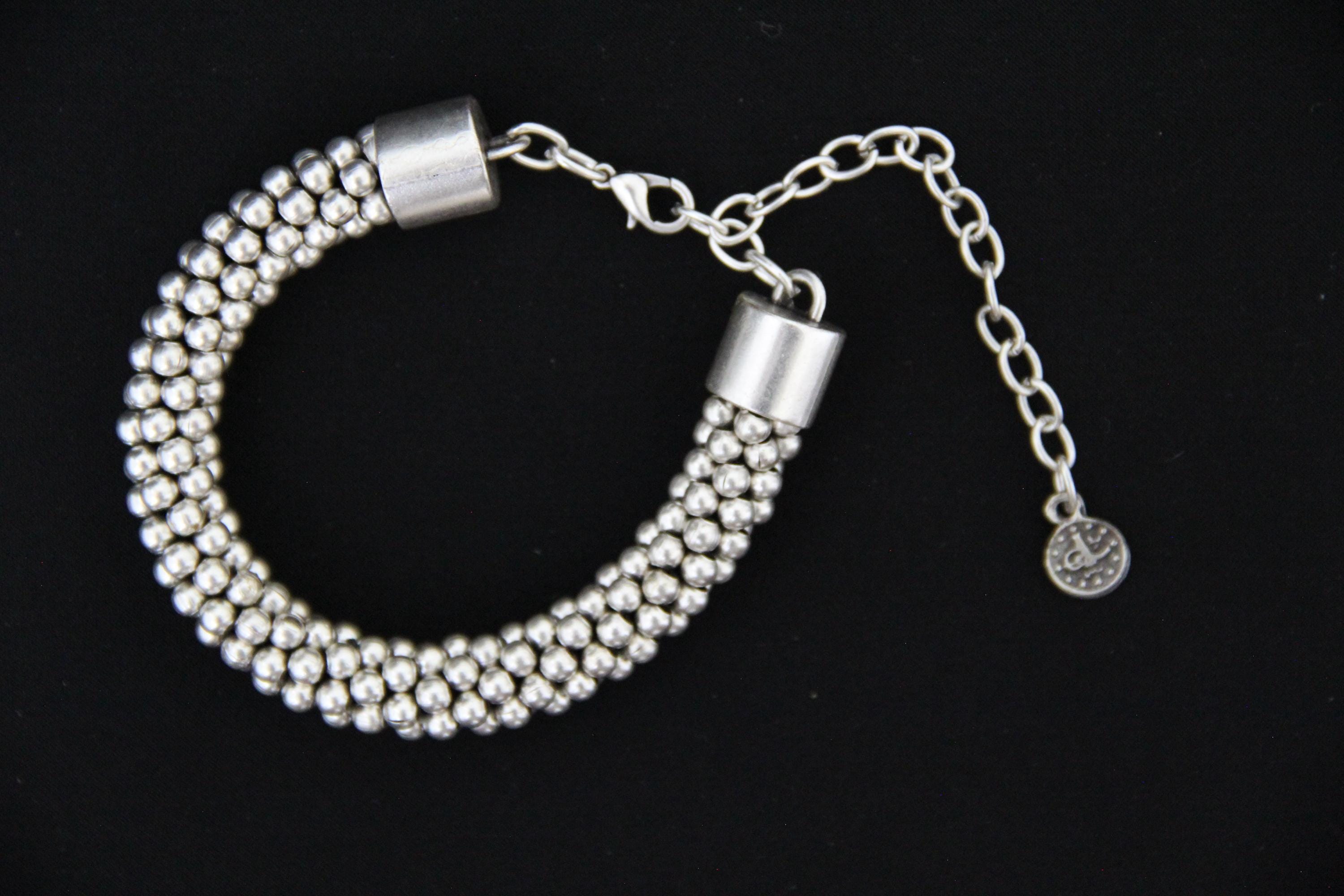Beaded Silver Bracelet