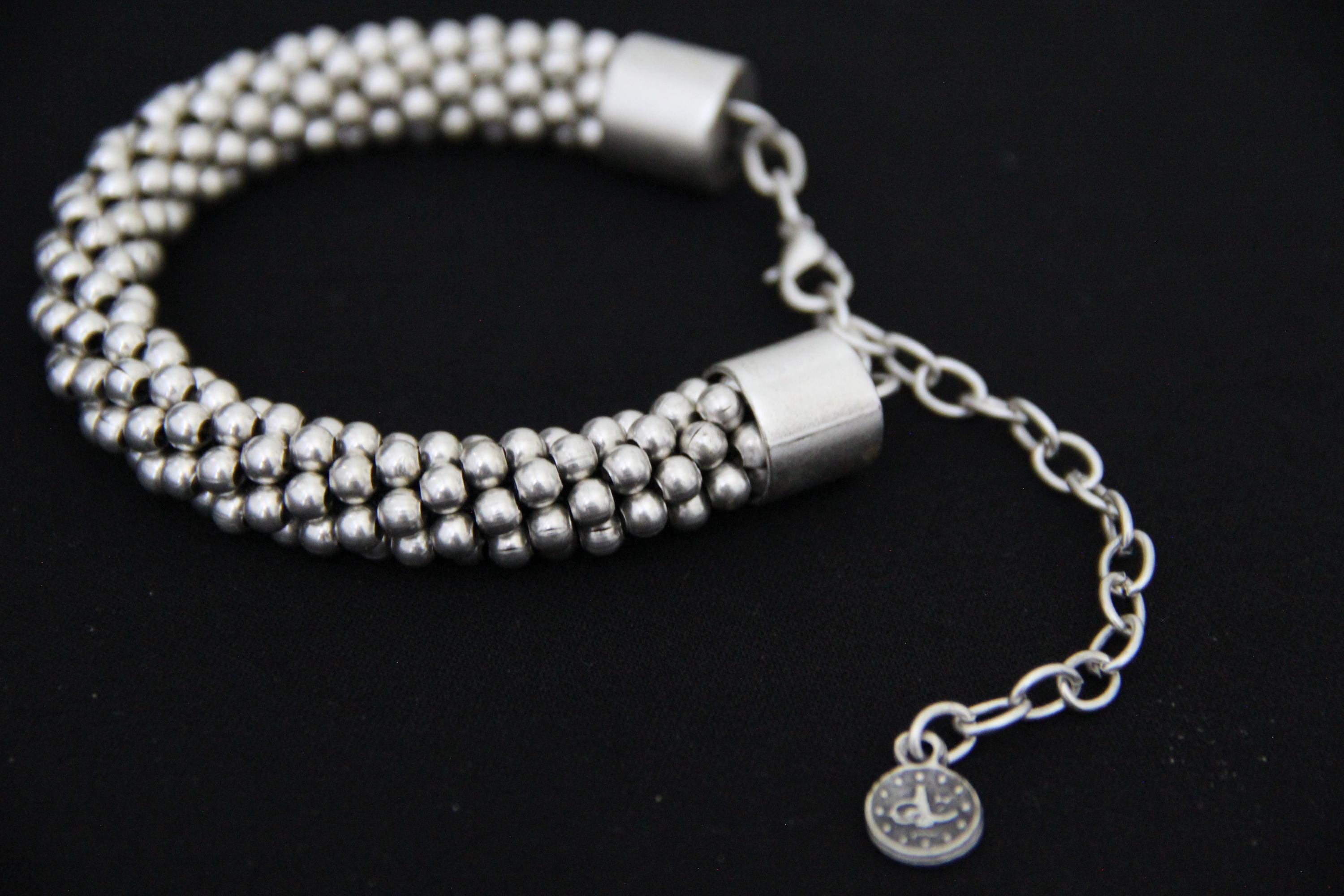 Beaded Silver Bracelet