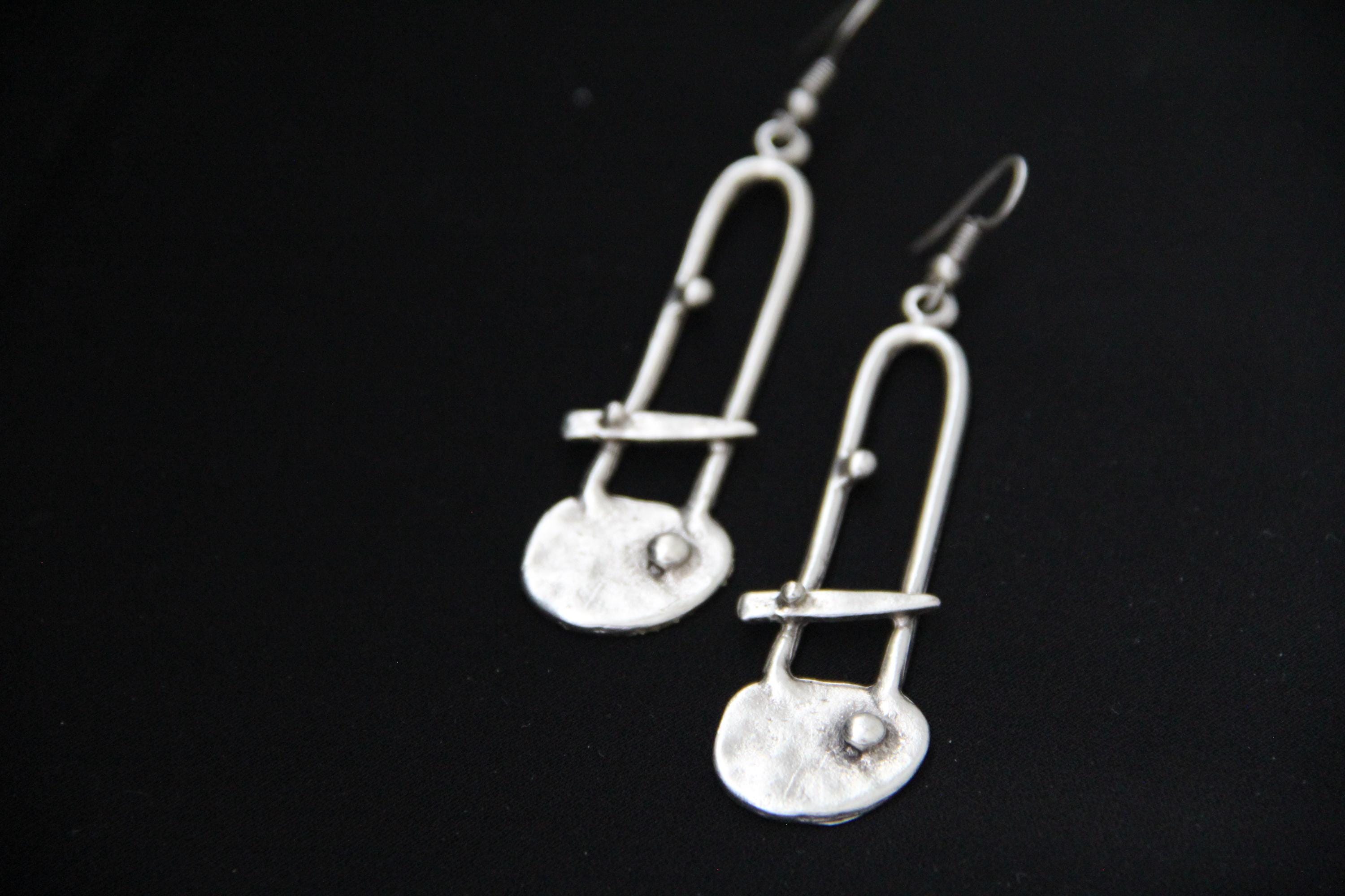 Dangle Silver Statement Earring