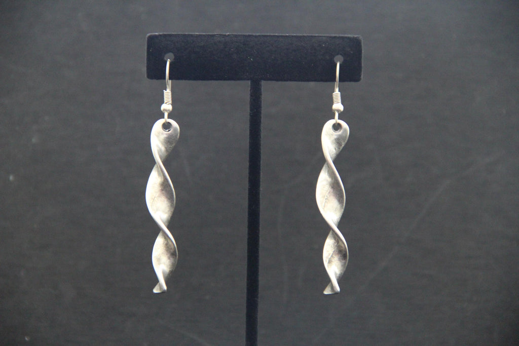 Dangle Twisted Silver Earring