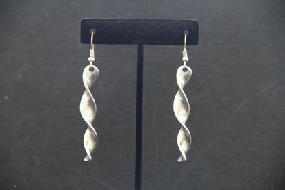 Dangle Twisted Silver Earring