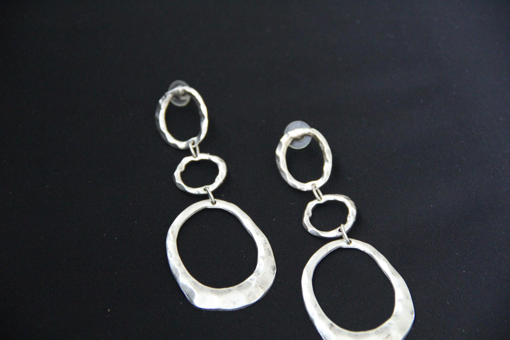 Silver Boho Hoop Earrings