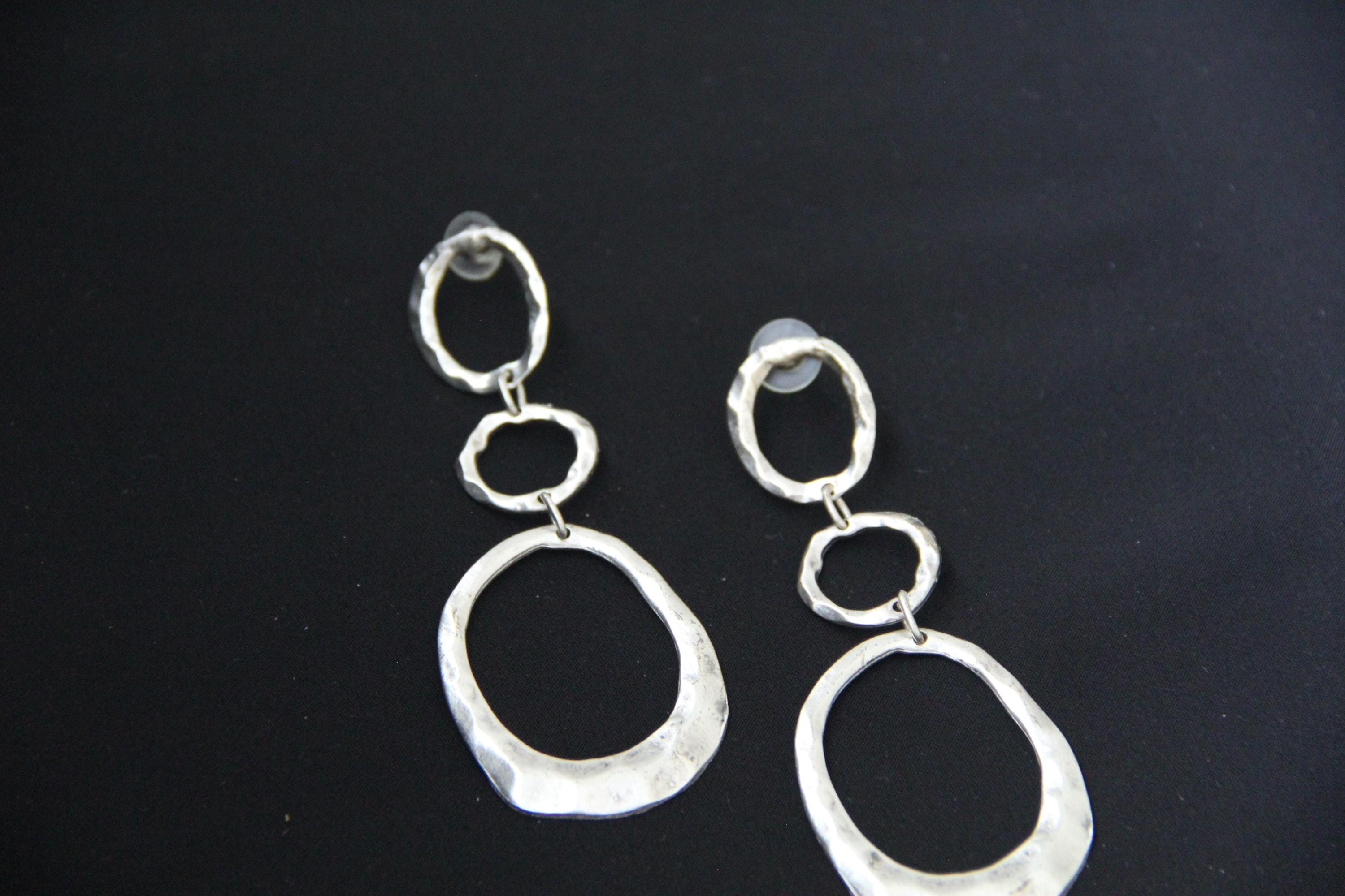 Silver Boho Hoop Earrings