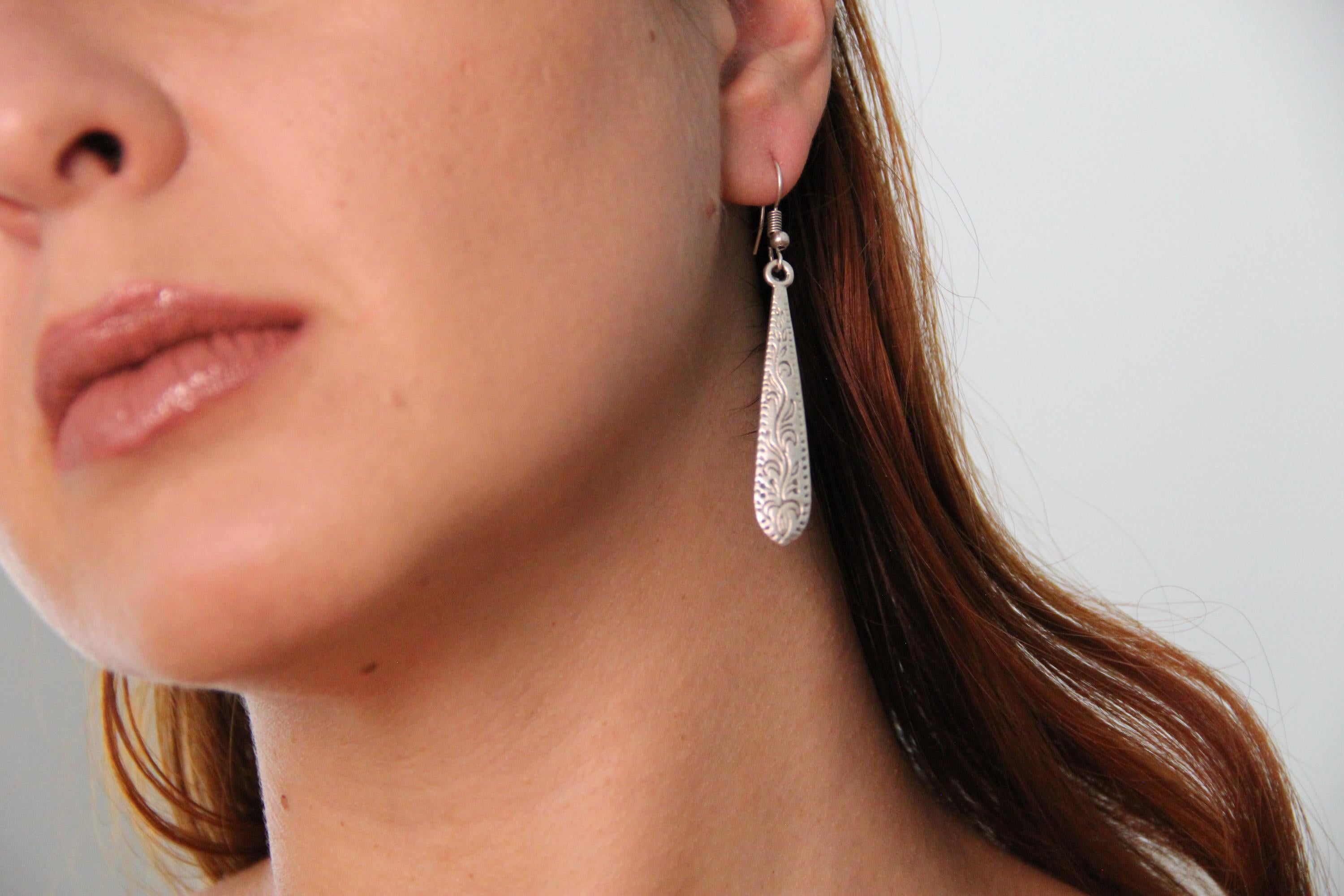 Engraved Dangle Earrings