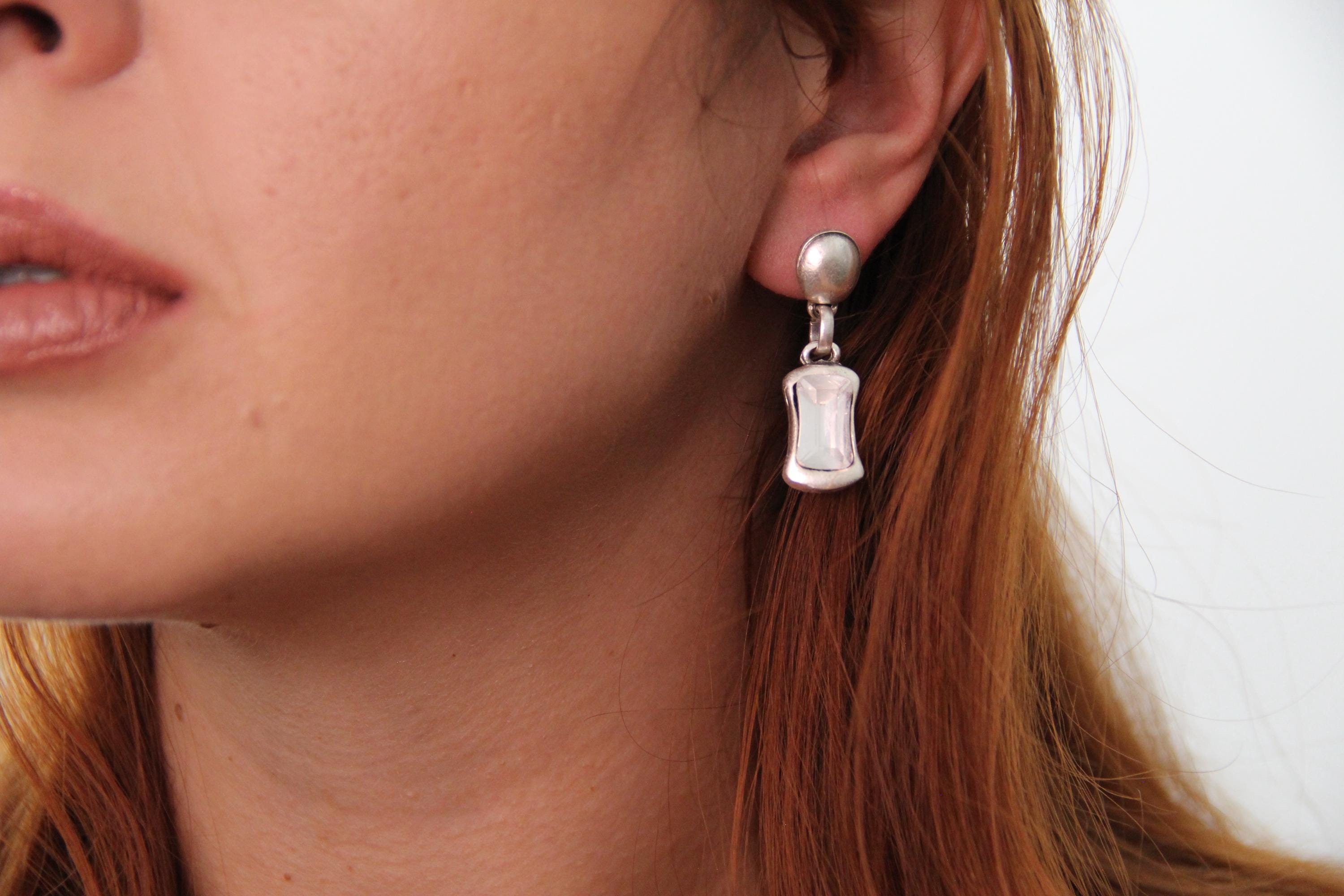Dangle Handmade Earring with Stone