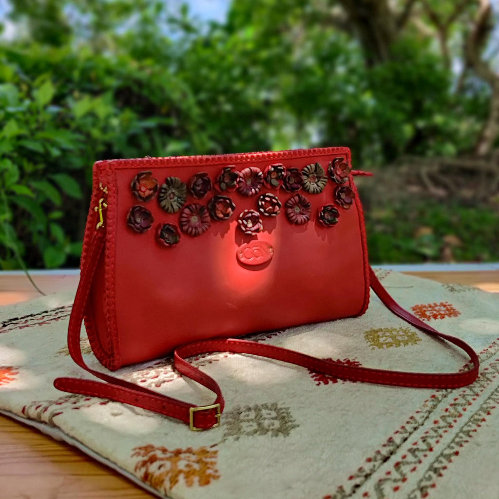 Genuine Red Leather Women Purse
