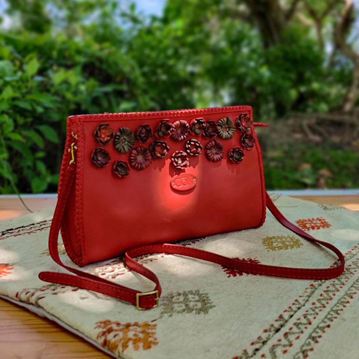 Genuine Red Leather Women Purse