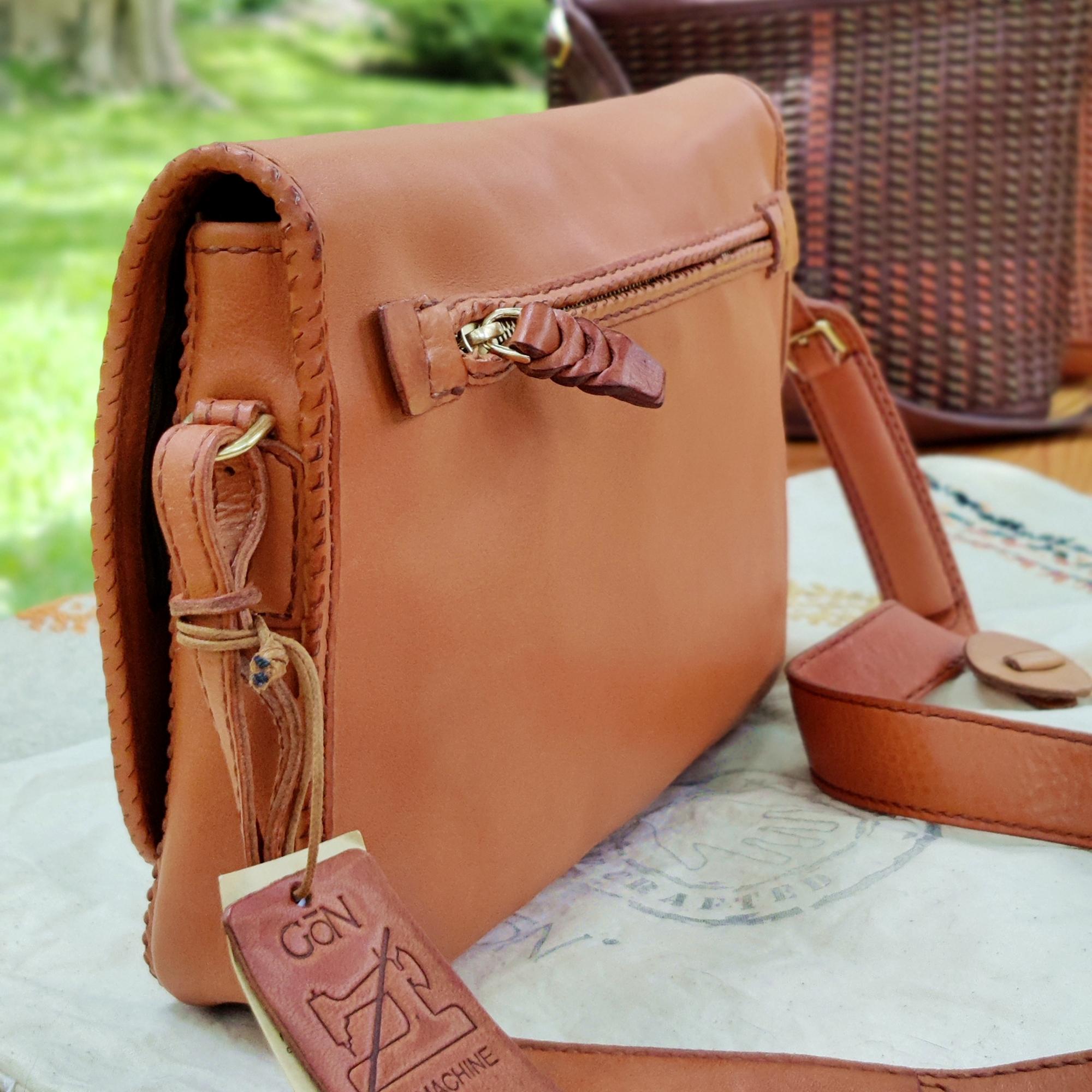 Genuine leather tan Colored  Unisex Leather Work Laptop Shoulder Bag