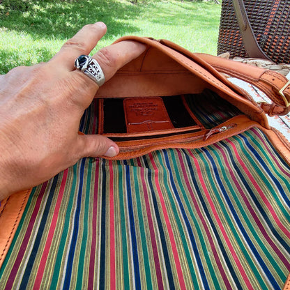 Genuine leather tan Colored  Unisex Leather Work Laptop Shoulder Bag