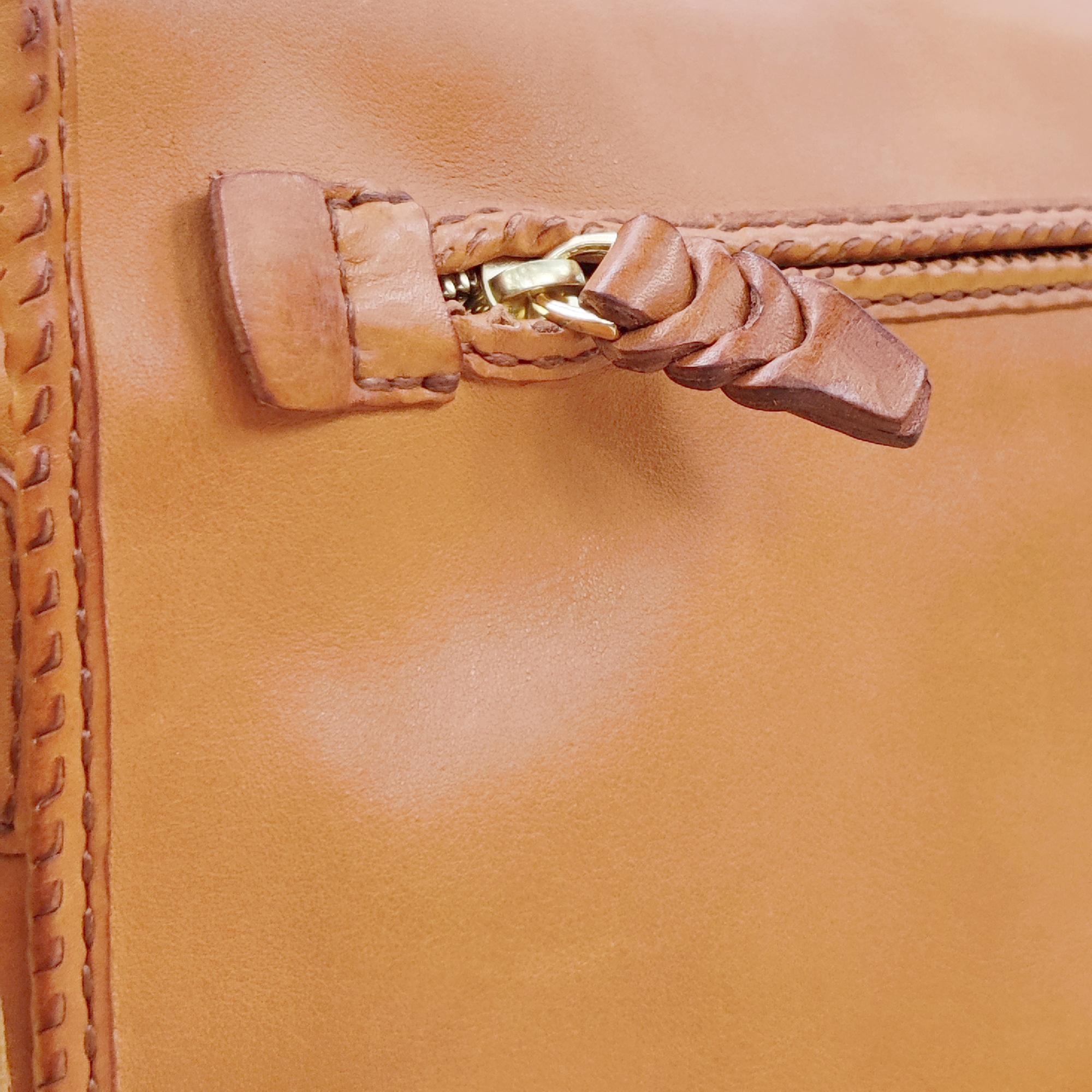 Genuine leather tan Colored  Unisex Leather Work Laptop Shoulder Bag