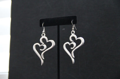Large Heart Silver Earrings