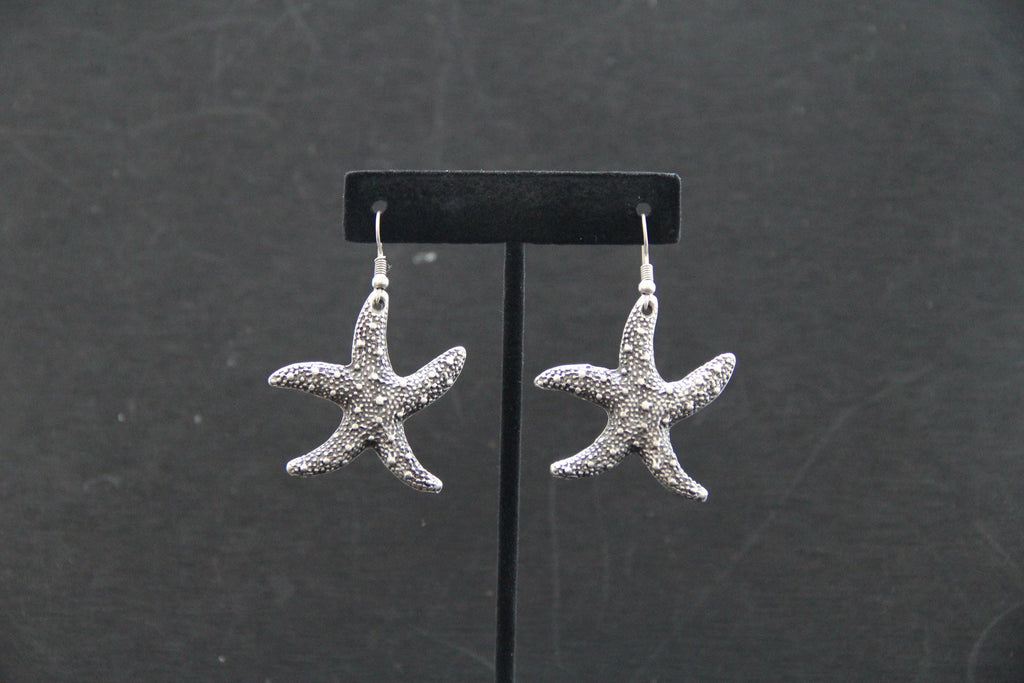 Long Dangle Starfish Silver Earring