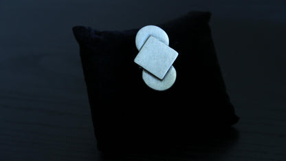 Geometric Big Silver Ring