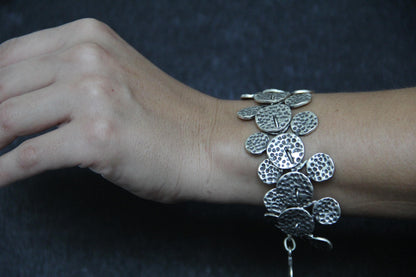 Hammered Silver Handmade Statement Bracelet