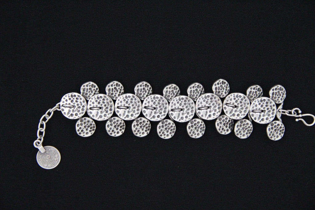 Hammered Silver Handmade Statement Bracelet