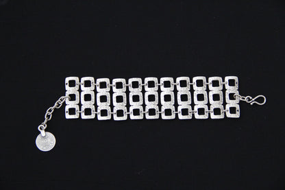 Adjustable silver handmade bracelet