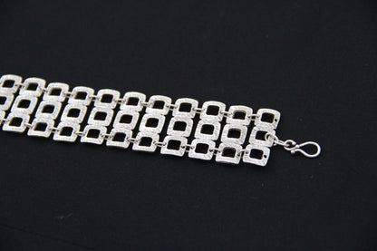Adjustable silver handmade bracelet