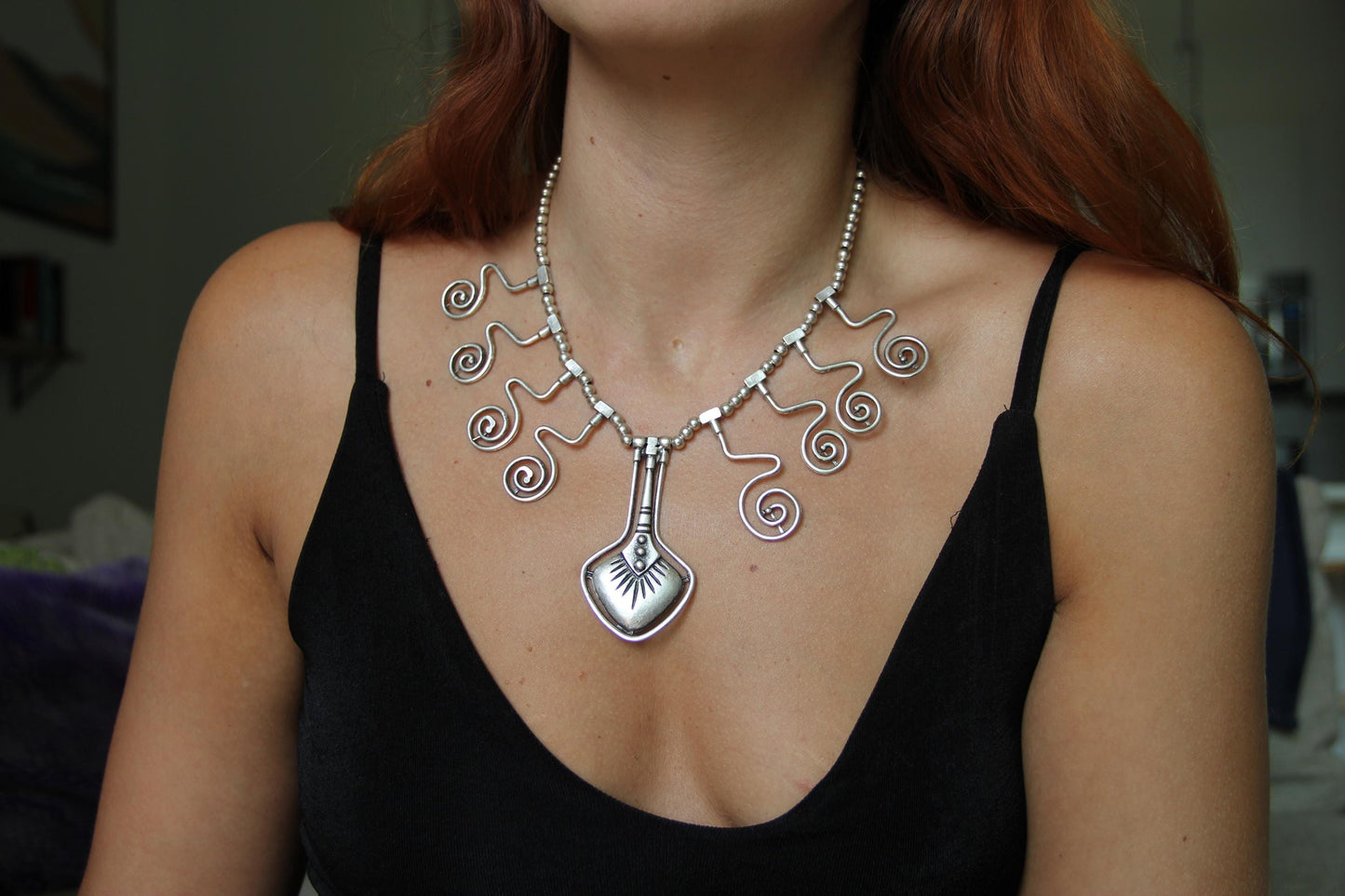 Silver Chunky Boho Necklace