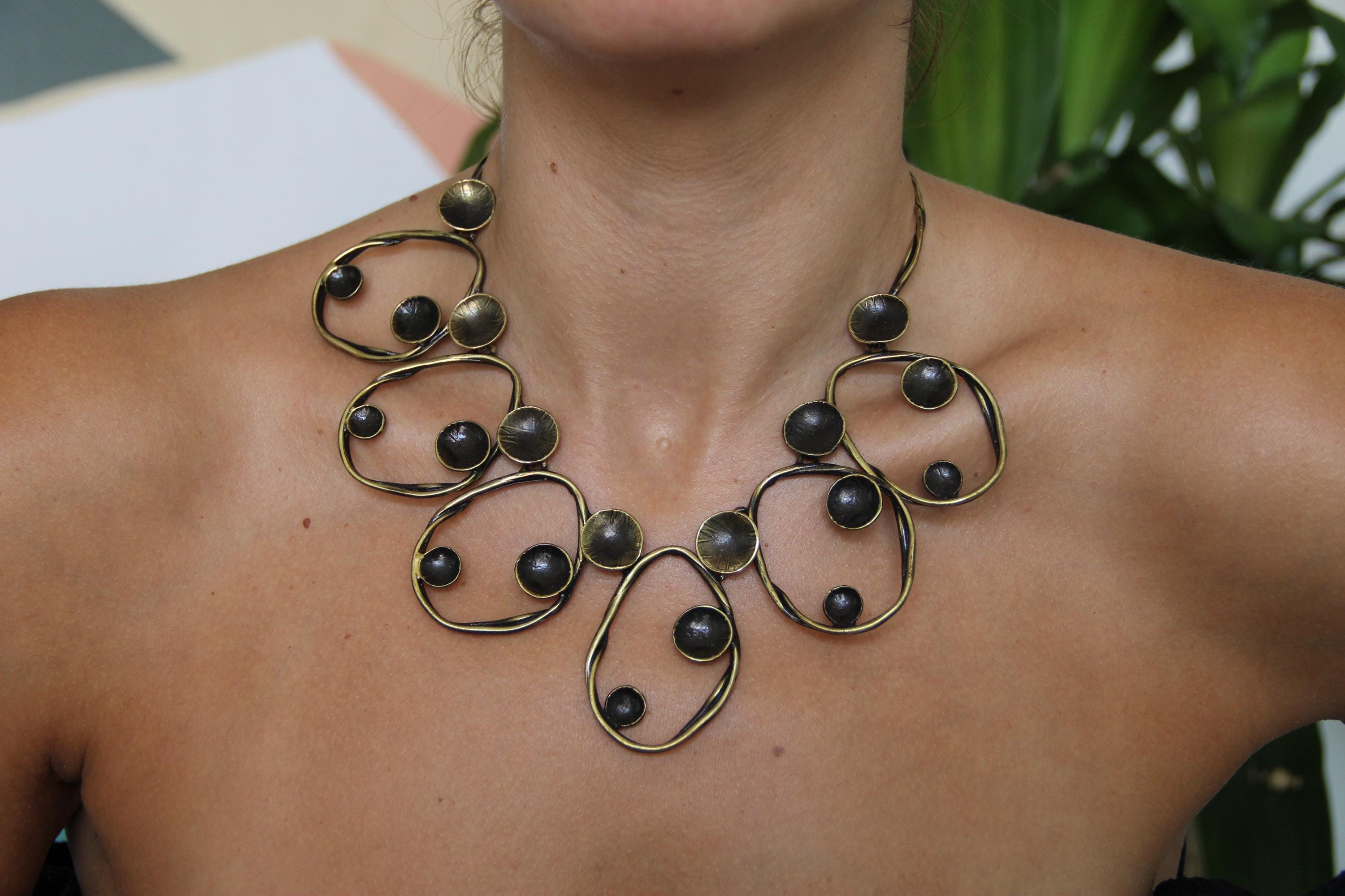 Bronze Statement Vintage Style Necklace