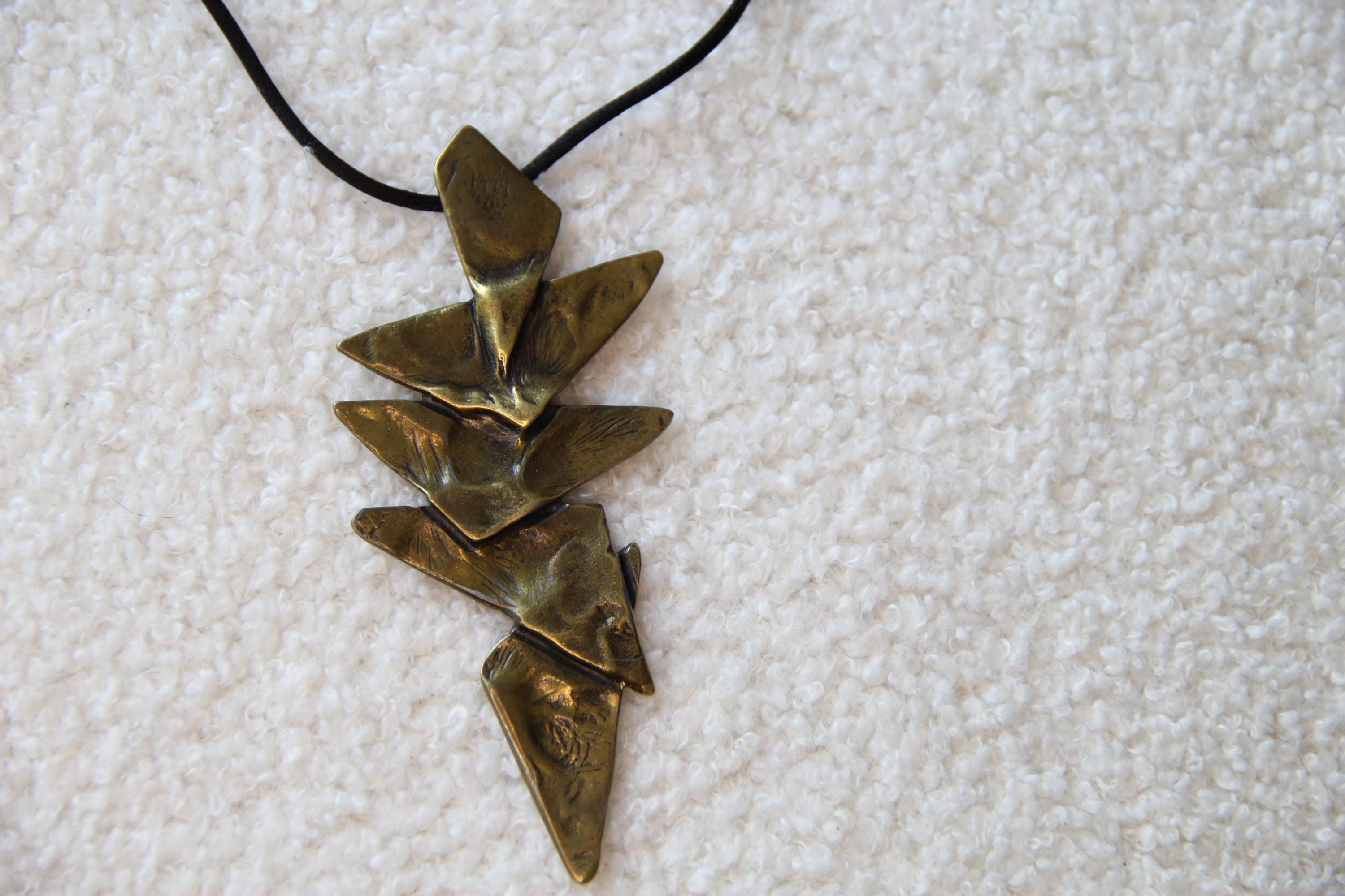 Necklace Bronze Statement Geometric Necklace