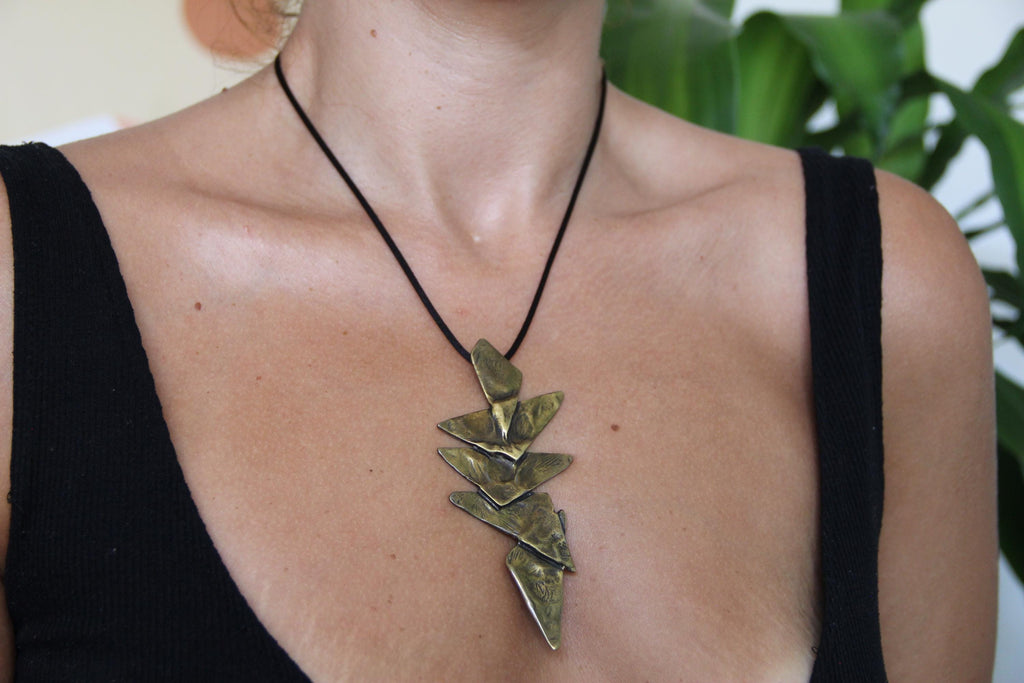 Necklace Bronze Statement Geometric Necklace