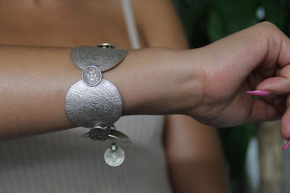 Silver Adjustable Ethnic Bracelet
