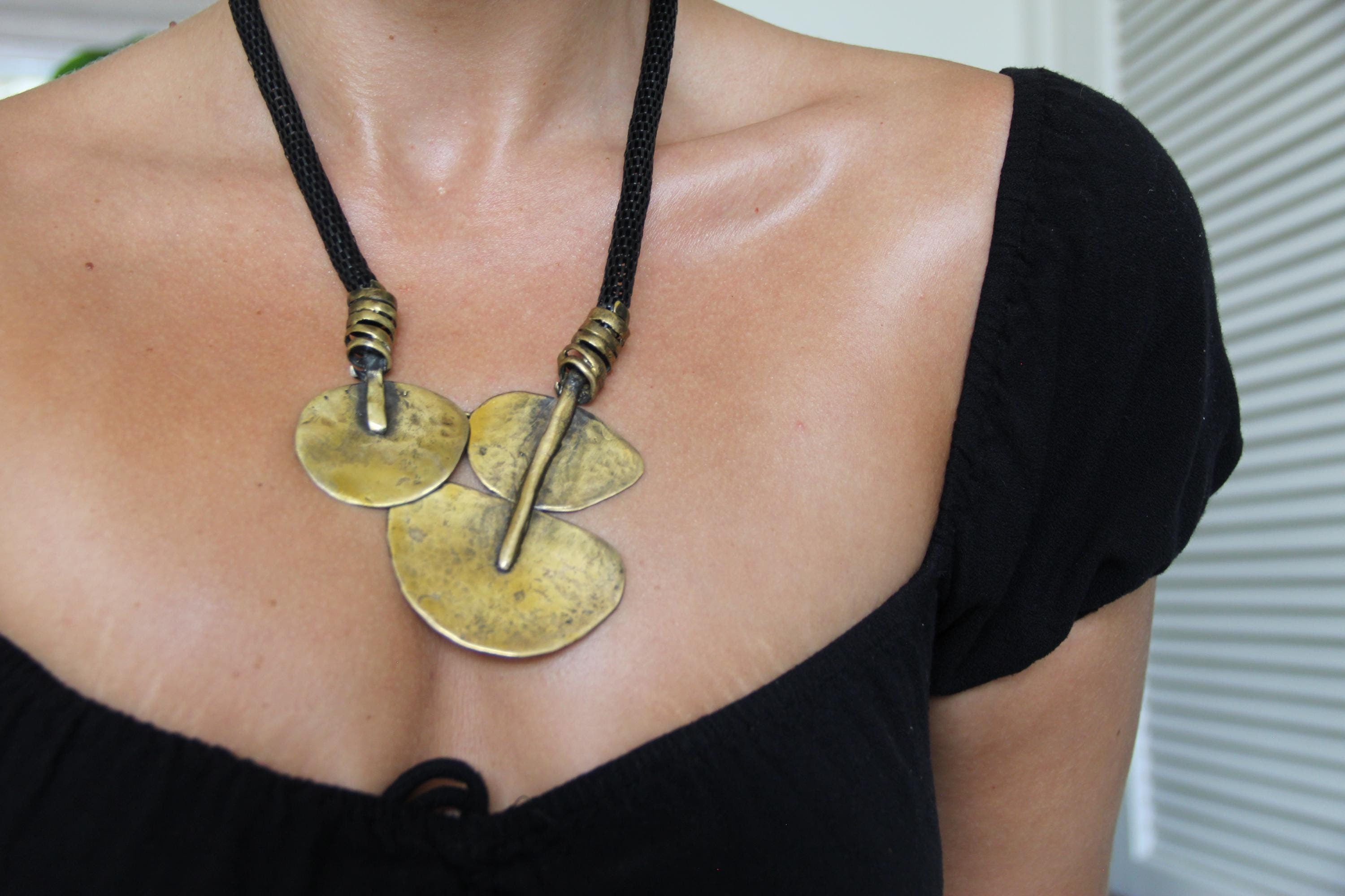 Bronze Statement Vintage Inspired Necklace