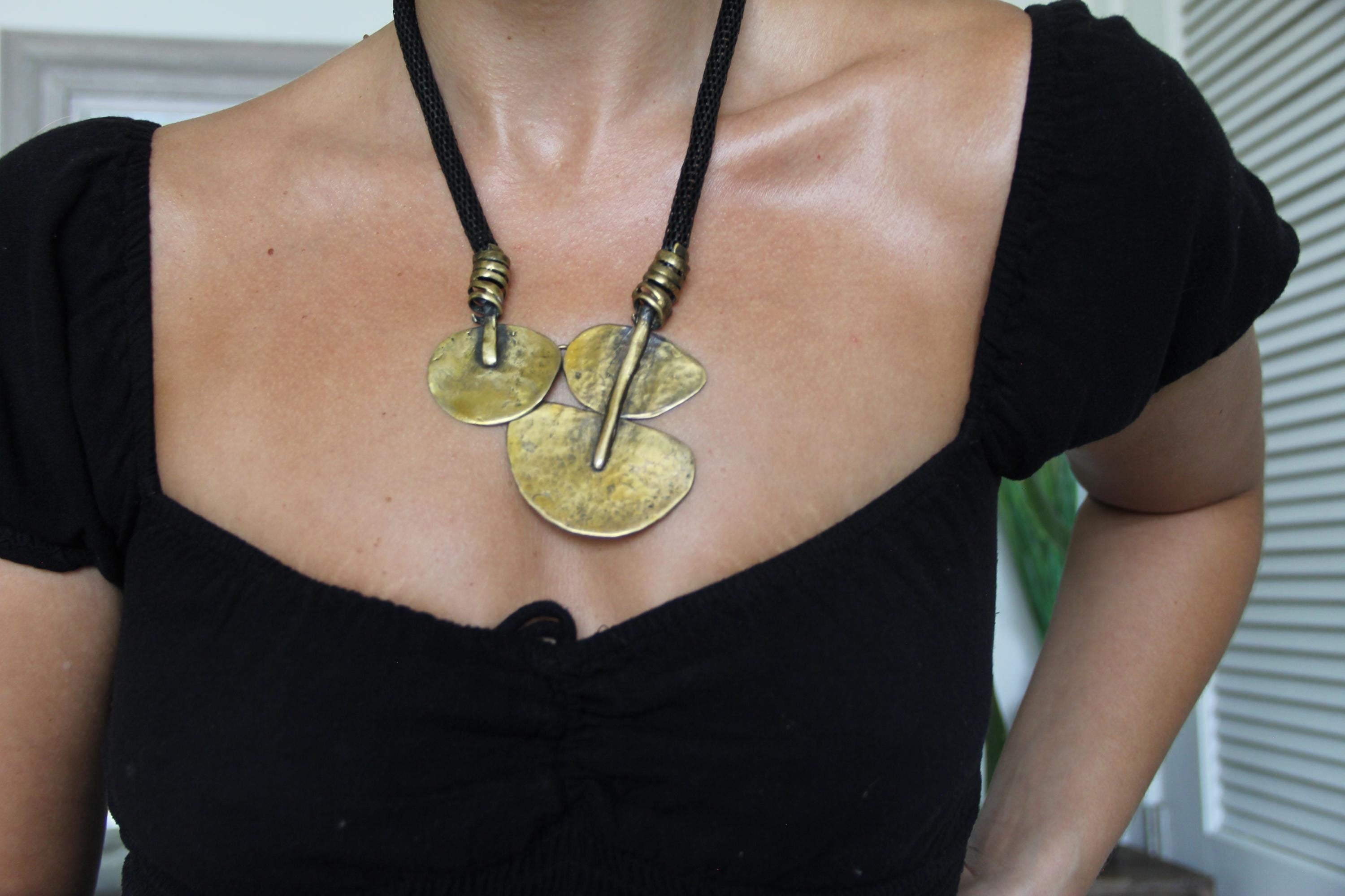 Bronze Statement Vintage Inspired Necklace