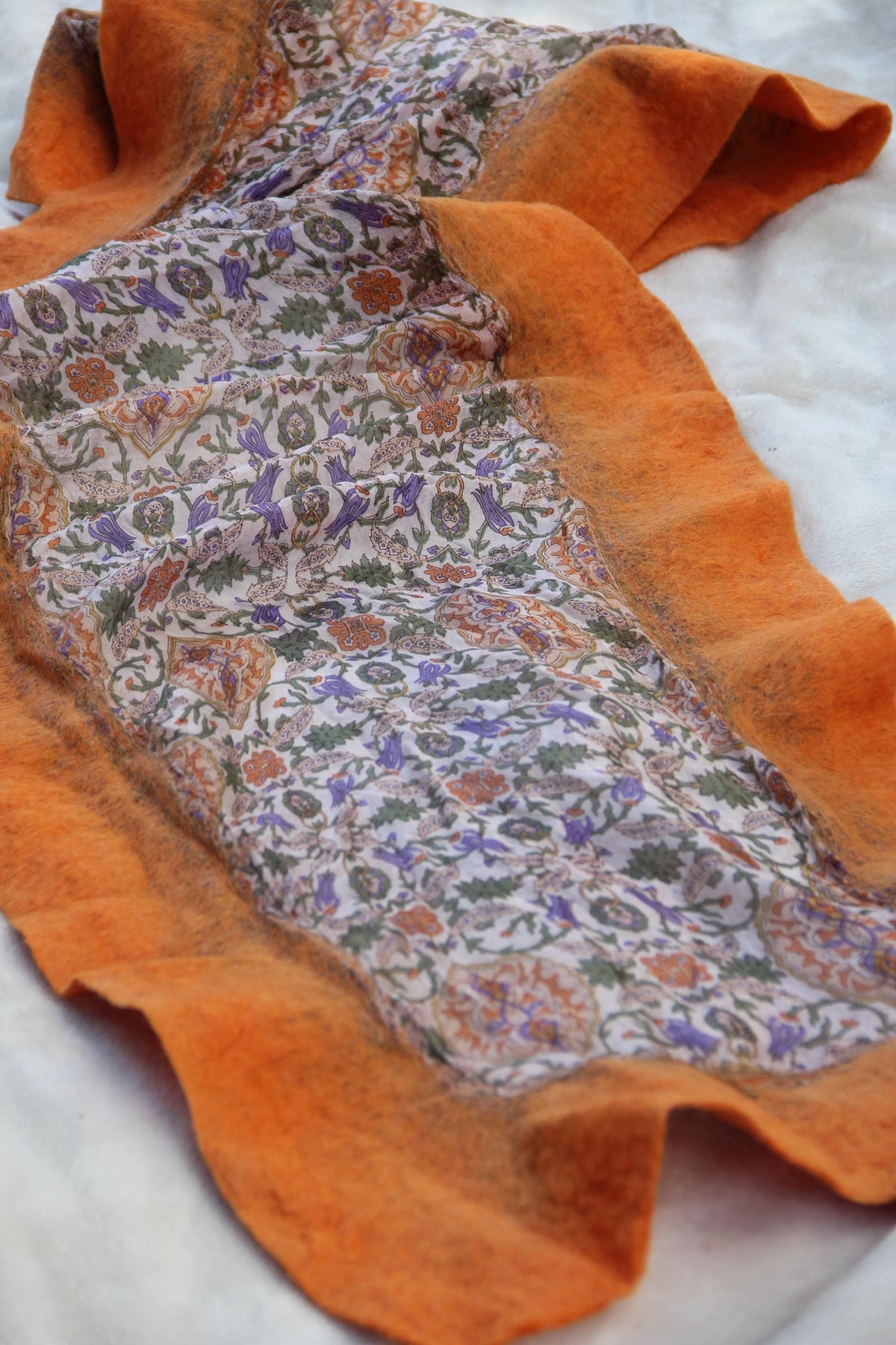 Large Boho Chic Style Silk Wool Scarf