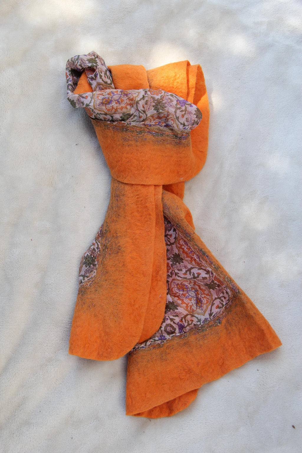 Large Boho Chic Style Silk Wool Scarf