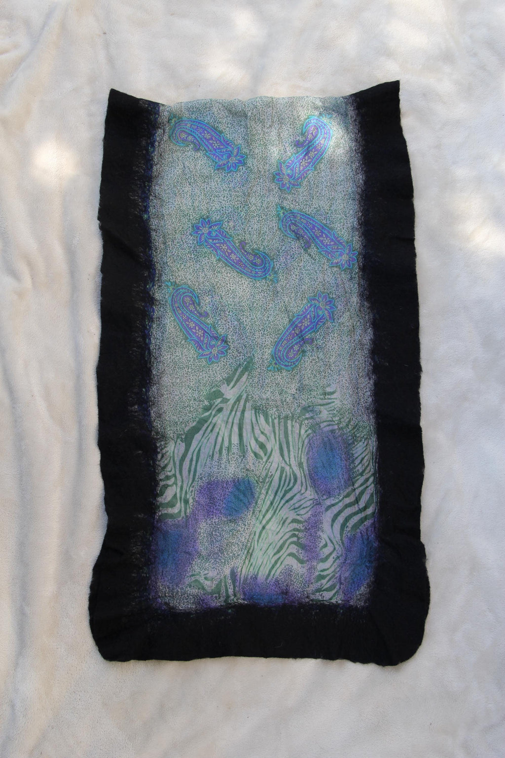 Large Silk Wool Handcrafted Wrap