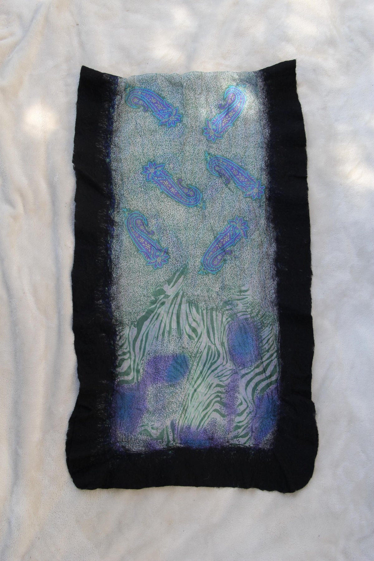 Large Silk Wool Handcrafted Wrap