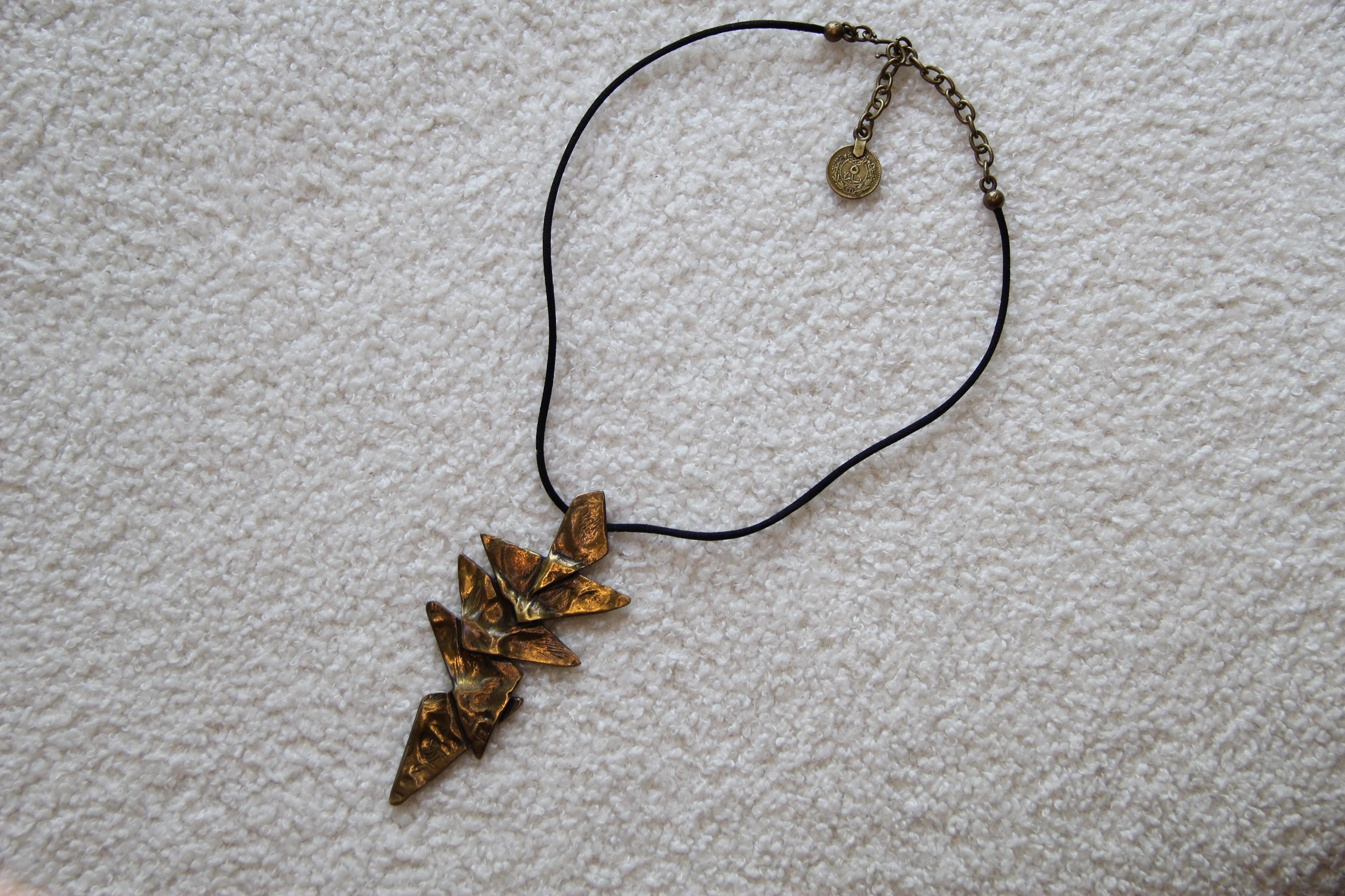 Necklace Bronze Statement Geometric Necklace