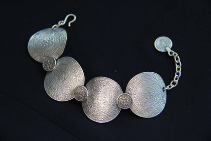 Silver Adjustable Ethnic Bracelet