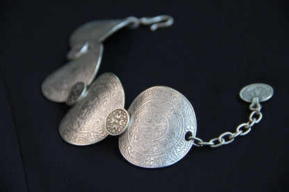 Silver Adjustable Ethnic Bracelet