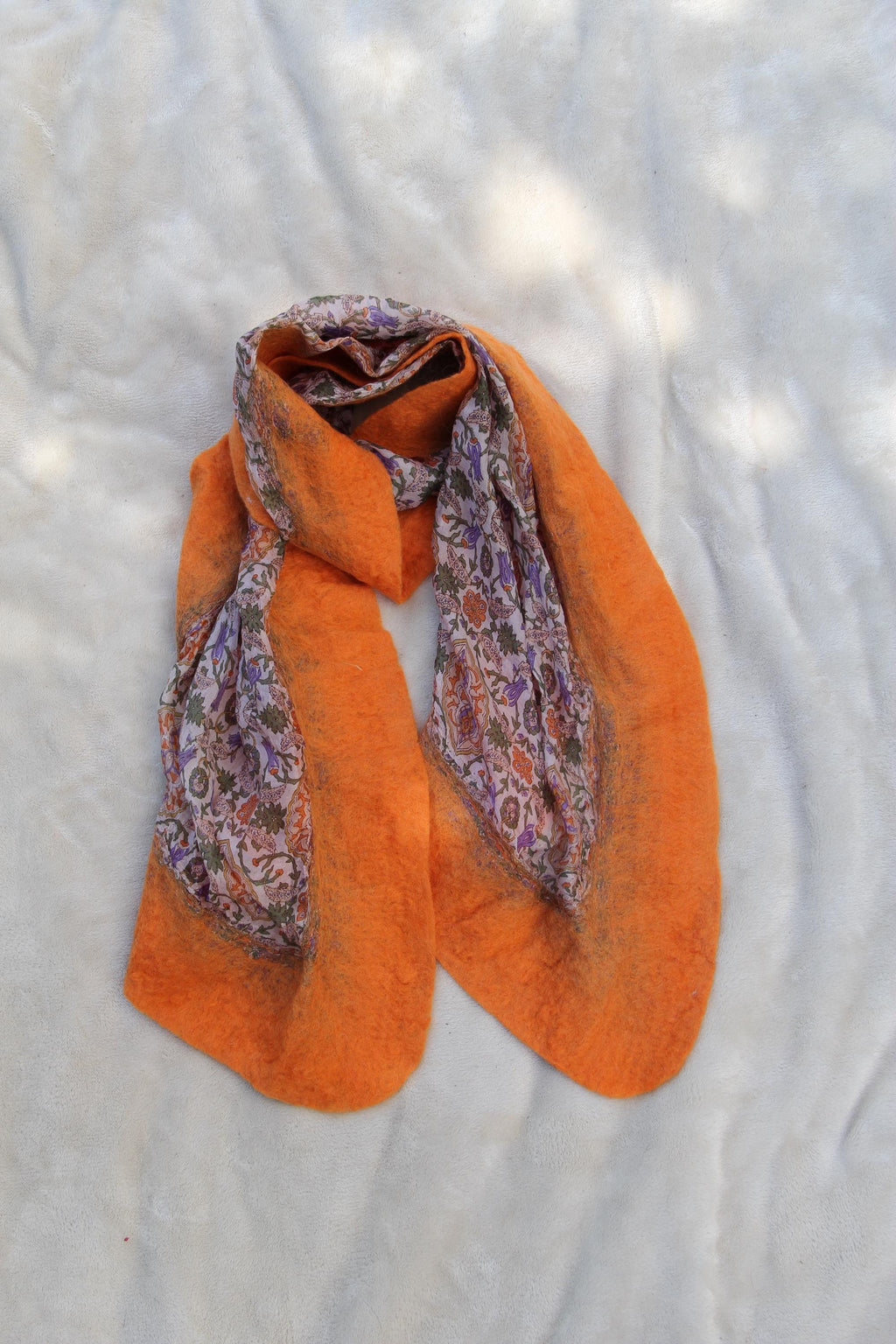 Large Boho Chic Style Silk Wool Scarf