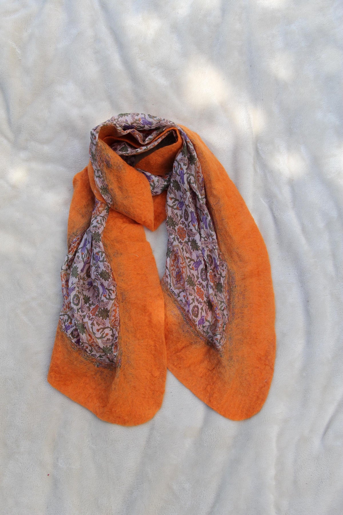 Large Boho Chic Style Silk Wool Scarf