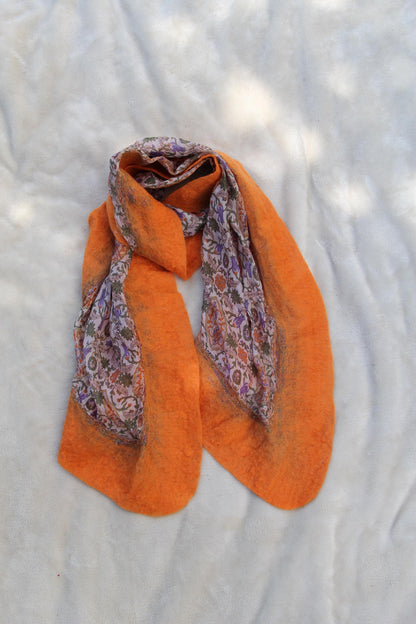 Large Boho Chic Style Silk Wool Scarf